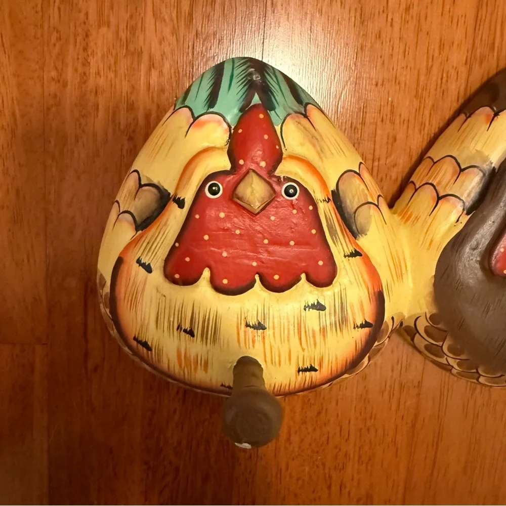 Wood wall decor w/ hooks